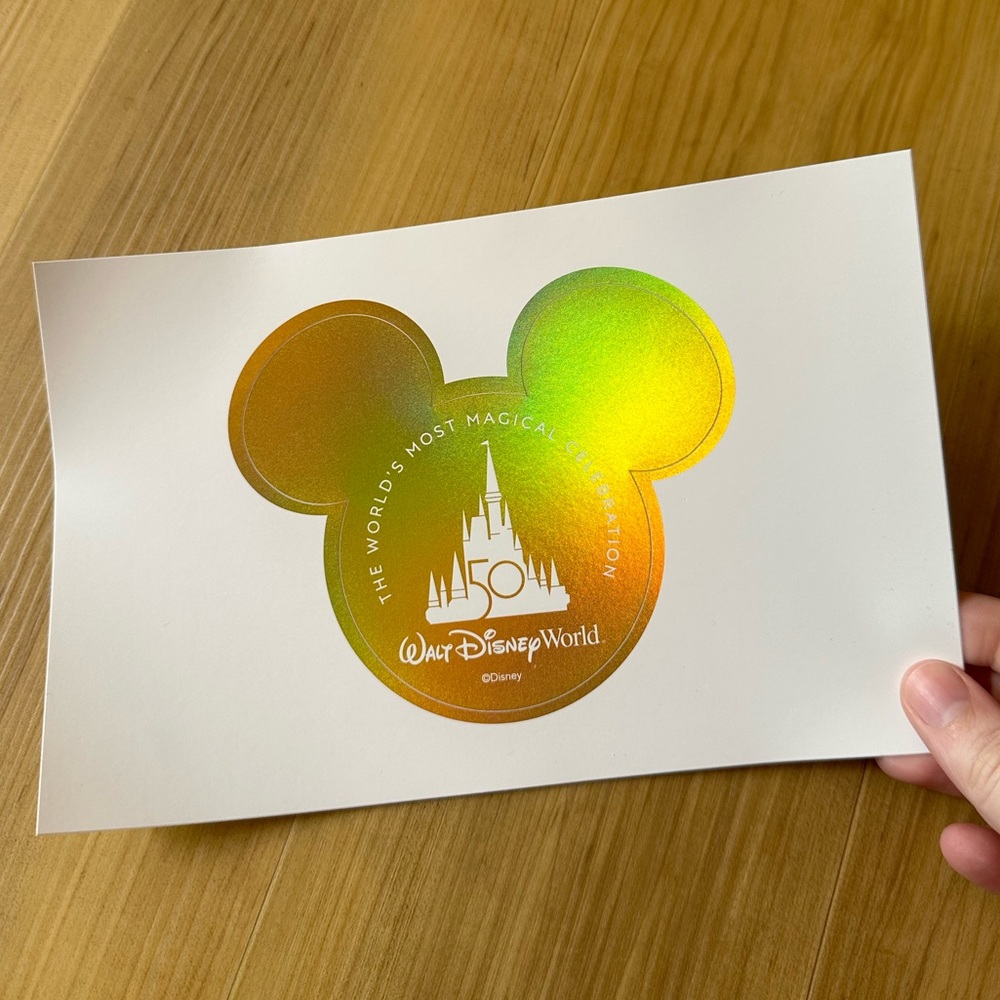 NEW Disney World 50 Iridescent Sticker